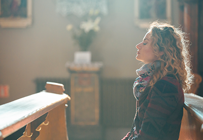 Woman in church