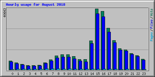 Hourly usage for August 2018